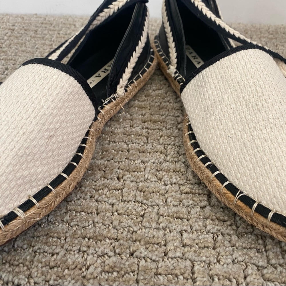 Zara Contrast Ankle Tie Espadrilles - Picture 2 of 6